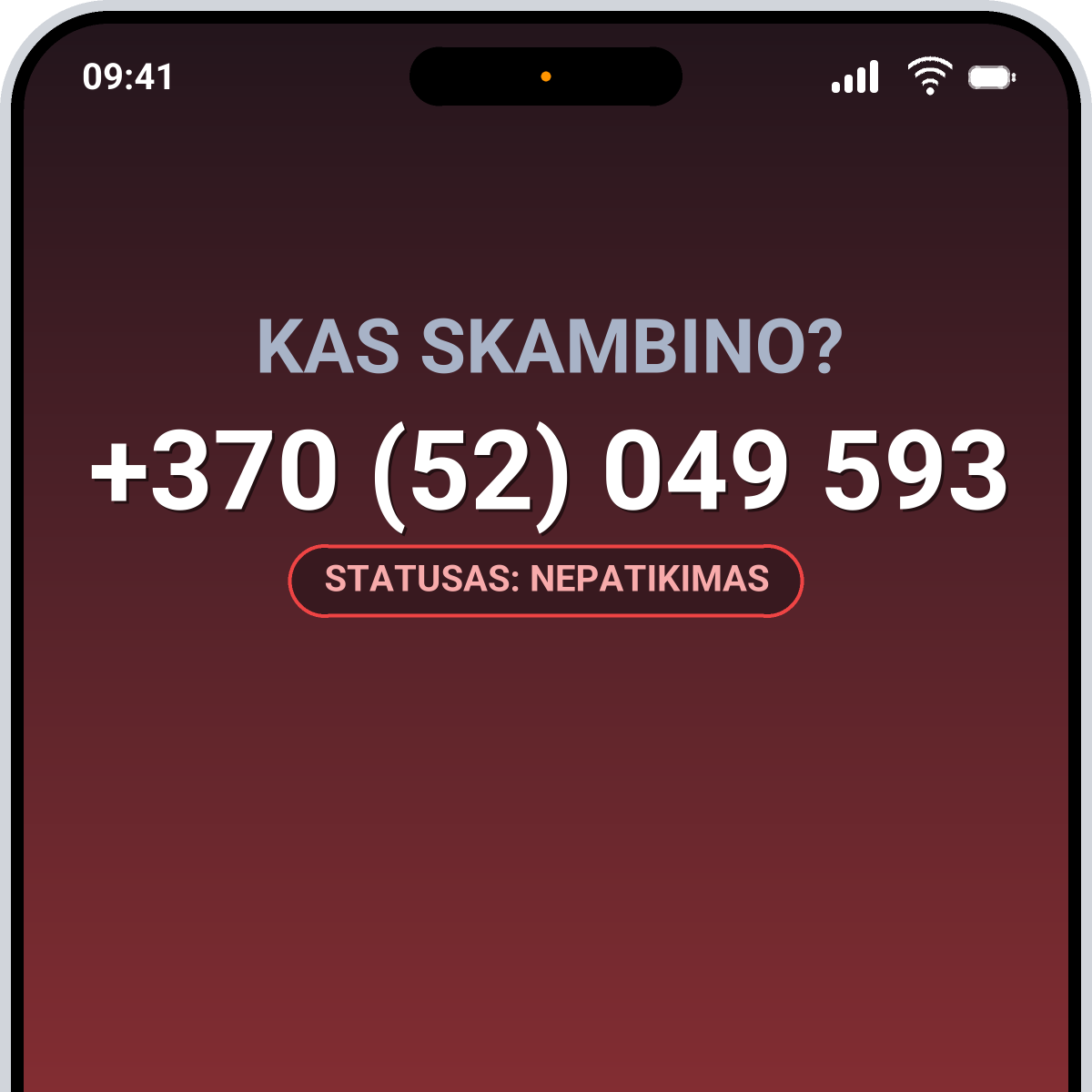 +370 (52) 049 593 – Nepatikimas: kas paskambino? (9 balsai)