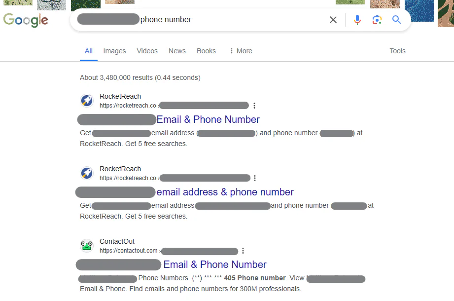 Numerio šalinimas iš google