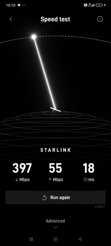 Starlink aplikacijos vizualizacija