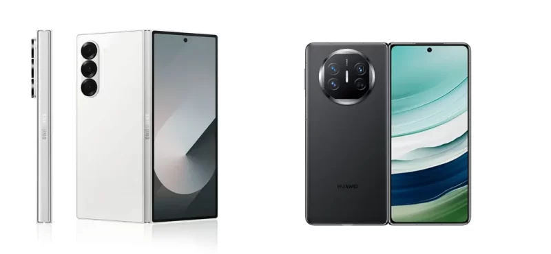 Galaxy Z Fold6 (kairėje) ir Huawei Mate X5